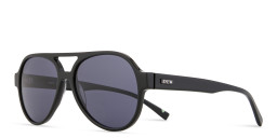 EYE'M Logo Signature Aviator Sunglasses in Black – Product Photo 5