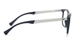 Shop Emporio Armani Wide Rectangle Eyeglasses in Blue online.