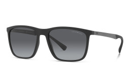 Emporio Armani Rectangle Sunglasses in Matte Black – Product Photo 2