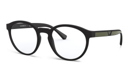 Emporio Armani Panthos Eyeglasses in Matte Black – Product Photo 3