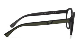 Emporio Armani Panthos Eyeglasses in Matte Black – Product Photo 4