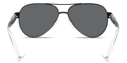 Shop Armani Exchange Logo Signature Pilot Sunglasses in Black online.
