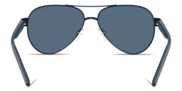Shop Armani Exchange Logo Signature Pilot Sunglasses in Matte Blue online.