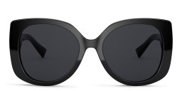 Shop VERSACE Medusa Oversized Sunglasses in Black online.