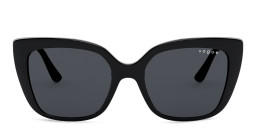 Shop Vogue Eyewear Logo Lettering Cat-Eye Sunglasses in Black online.