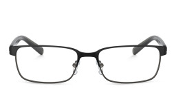 Armani Exchange Logo Lettering Wide Rectangle Eyeglasses in Black – Product Photo 1