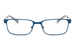 Armani Exchange Logo Lettering Wide Rectangle Eyeglasses in Blue – Product Photo 2