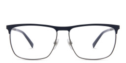 EYE'M Wide Rectangle Eyeglasses in Blue – Product Photo 3
