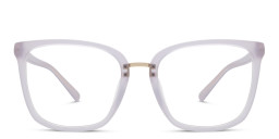 EYE'M Square Eyeglasses in Purple – Product Photo 2