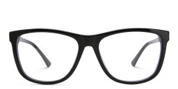 Shop EYE'M Wide Square Eyeglasses in Shiny Black online.