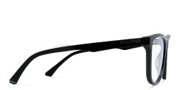 Shop EYE'M Wide Square Eyeglasses in Shiny Black online.
