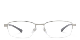 EYE'M Half Rim Rectangle Eyeglasses in Silver – Product Photo 1