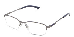EYE'M Half Rim Rectangle Eyeglasses in Gunmetal – Product Photo 3
