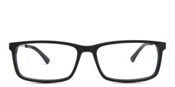 EYE'M Wide Rectangle Eyeglasses in Black – Product Photo 1