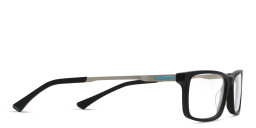 EYE'M Wide Rectangle Eyeglasses in Black & Silver – Product Photo 4