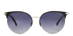 EYE'M Half Rim Round Sunglasses in Black/Grey Shaded – Product Photo 1
