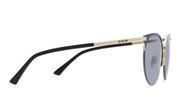 Shop EYE'M Half Rim Round Sunglasses in Black online.