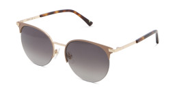 Shop EYE'M Half Rim Round Sunglasses in Nude online.