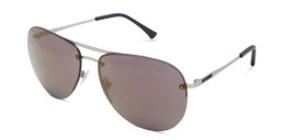 EYE'M Half Rim Wide Aviator Sunglasses in Silver – Product Photo 3