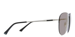 EYE'M Half Rim Wide Aviator Sunglasses in Silver – Product Photo 4