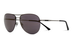 EYE'M Half Rim Wide Aviator Sunglasses in Silver – Product Photo 5