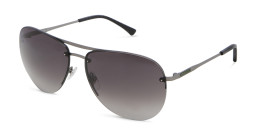 EYE'M Half Rim Wide Aviator Sunglasses in Gunmetal – Product Photo 3