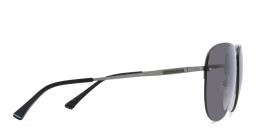 EYE'M Half Rim Wide Aviator Sunglasses in Gunmetal – Product Photo 4