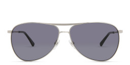 EYE'M Wide Aviator Sunglasses in Silver/Grey – Product Photo 2