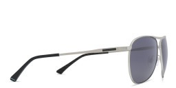EYE'M Wide Aviator Sunglasses in Silver – Product Photo 4