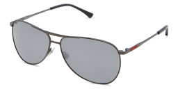 EYE'M Wide Aviator Sunglasses in Gunmetal – Product Photo 2