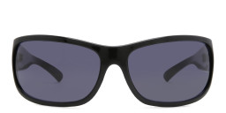 EYE'M Wide Rectangle Sunglasses in Black/Grey – Product Photo 3