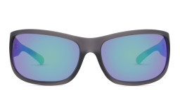 EYE'M Wide Rectangle Sunglasses in Grey/Grey – Product Photo 4