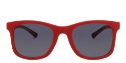 EYE'M Kids Square Sunglasses in Red/Grey – Product Photo 4