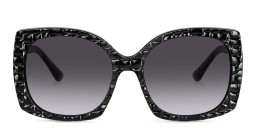 Dolce & Gabbana Wide Square Sunglasses in Black Texture Cocco – Product Photo 1