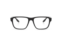 Prada Linea Rossa Rectangle Eyeglasses in Rubber Black – Product Photo 1
