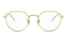 Shop Ray-Ban JACK Irregular Eyeglasses in Gold online.