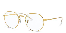 Shop Ray-Ban JACK Irregular Eyeglasses in Gold online.