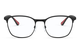 Emporio Armani Oval Eyeglasses in Matte Black – Product Photo 1