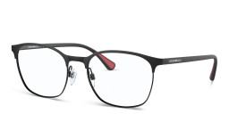 Emporio Armani Oval Eyeglasses in Matte Black – Product Photo 3