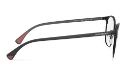 Emporio Armani Oval Eyeglasses in Matte Black – Product Photo 4