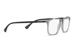 Emporio Armani Rectangle Eyeglasses in Shiny Transparent Grey – Product Photo 4