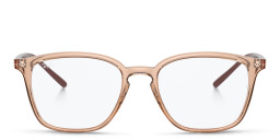 Ray-Ban Logo Signature Unisex Square Eyeglasses in Beige – Product Photo 1
