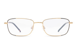 Belvie Rectangle Eyeglasses in Black Gold – Product Photo 1