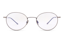 Belvie Unisex Round Eyeglasses in Silver – Product Photo 3
