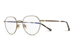 Belvie Unisex Round Eyeglasses in Gold – Product Photo 2