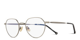 Belvie Unisex Round Eyeglasses in Silver – Product Photo 2