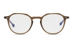 Shop Belvie Unisex Round Eyeglasses in Brown online.