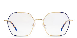 Belvie Oversized Irregular Eyeglasses in Blue – Product Photo 1