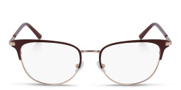 Calvin Klein Rectangle Eyeglasses in Red On Gold – Product Photo 1