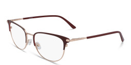 Calvin Klein Rectangle Eyeglasses in Red On Gold – Product Photo 2